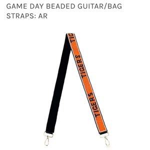 Pink Chair Beaded Tigers Bag Strap/Guitar Orange/Purple Strap NEW